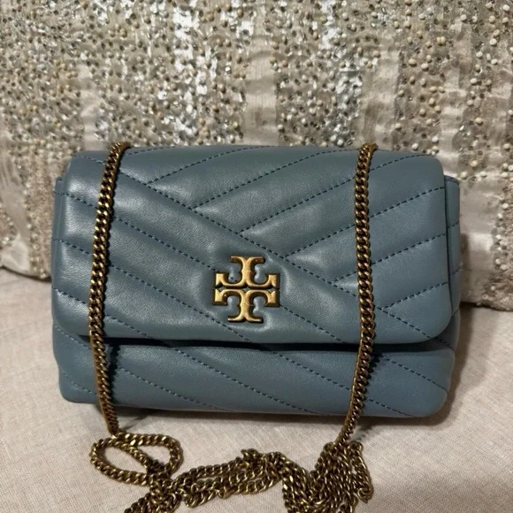 $428 TORY BURCH Rainwater KIRA CHEVRON MINI BAG Crossbody - Picture 2 of 11